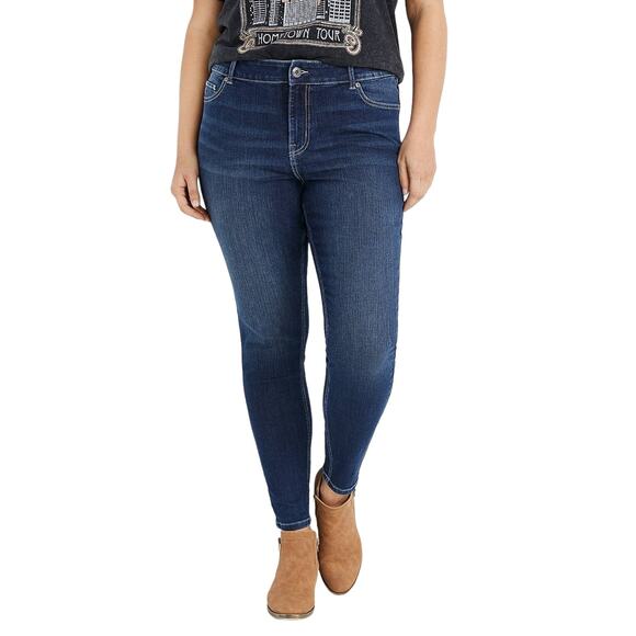 Maurices Mid Rise Skinny Jeans Womens 24W Medium Wash Stretch Ankle Classic - Picture 2 of 13